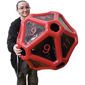 أسود بازار كبير D20 DICE قابلة للنفخ كبيرة كبيرة الألعاب العملاقة DND DND RPG الأبراج المحصنة ويناغونز