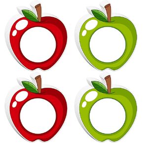 Lucleag 40 PCS Apple Cutouts for Classroom Bulletin Board Decoration, Red Green Apple Classroom Name Tags for Teacher Classroom Cubbies, Apple Student Nameplates for Desk, 5.9 x 5.12 inch