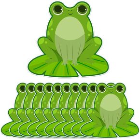 50 PCS Frog Cutouts for Bulletin Board Decorations, Cute Frog Paper Cut-Outs for Classroom Bulletin Board Wall Decor Teacher Student Crafts Back to School Party Supplies, 5.47 inch