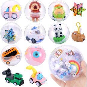 9 Pcs Large 4 Inch Gumball Vending Machine Capsules Toys Contain Assorted Claw Machine Gumball Capsules Easter Basket Stuffers Classroom Prize Party Favor Rewards