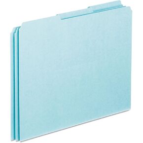 Pendaflex PN203 Blank Tab File Guides, 25 pt. Blue Pressboard, 1/3 Cut, Letter Size, 100/box