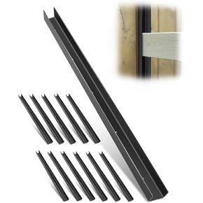 12 PCS 42 Inch Horse Stall Wall Channels, Horse Stall Chew Guards Wood Protector with 100 Screws for Wooden Compartment Stables, Training Ground Fences, Door Frame Columns, Feeding Area Edges