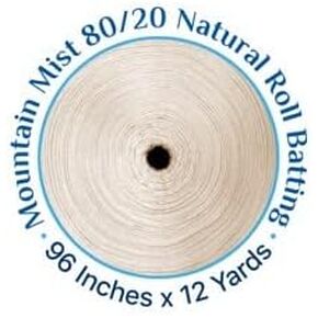 80/20 Natural Cotton Polyester Blend Quilt Batting 96 inches by 12 Yards