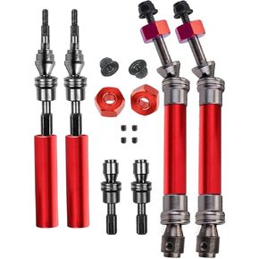 4PCS Rear Front Drive Shaft CVD RC Upgrades Part for 1/10 Rustler VXL 4X4/Stampede VXL 4X4/Hoss VXL 4X4/Slash Platinum/Slash Ultimate/Slash VXL 4x4 RC Car,ARRCat RC Hop-Ups Upgrades Part,Red