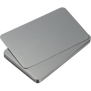 PATIKIL 0.3mm Stainless Steel Metal Business Cards, 12 Pack Blank Name Card Laser Engraving for DIY Gift Cards, Black