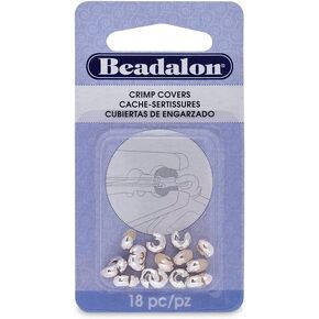 Beadalon Crimp Covers, 6 mm / .236 in, Silver Plated, 18 pc