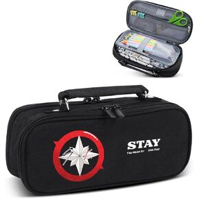 Large Capacity Pen Pouch Bag Stationery Storage Bag Marker Pen Organizer 3 Compartments