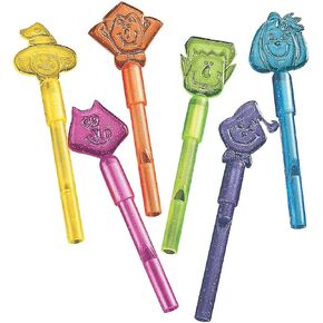 Fun Express - Halloween Character Whistles (6dz) for Halloween - Toys - Noisemakers - Kazoos & Whistles - Halloween - 72 Pieces