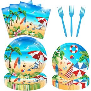 96 Pcs Dinosaur Birthday Party Decorations Dinosaur Plates and Napkins Disposable Dinnerware Tableware for Boys Kids Birthday Party Decorations Serve 24