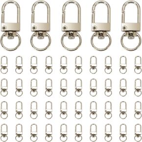 30Pcs Metal Lobster Claw Clasps, 360° Swivel Snap Hooks, Key Chain Hooks, DIY Claw Clasps for Jewelry, Bags, Keychains, and Art Crafts (Silver)