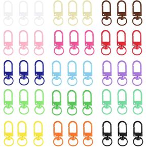 45 Pcs Colorful Small Metal Lobster Claw Clasps, Small Lanyard Swivel Snap Hooks DIY Accessories for Key Chains Jewelry Making Connector Bag Charms Dog Tags (15 Colors)