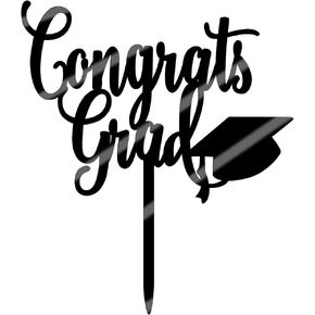 Congrats Grad Cake Topper,2025 Graduation Cake Topper, Congrats Grad Decorations,2025 High School/College/Senior Graduation Party Decorations Supplies. (gold)
