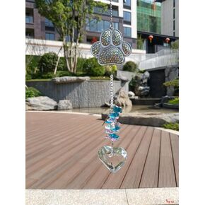 Pet Memorial Suncatcher for Loss of Dog/Cat - Rainbow Prism Sympathy Gift, Crystal Rainbow Maker with Engraved Paw Print, Sympathy Gift for Loss of Pet, Garden & Window Hanging Keepsake