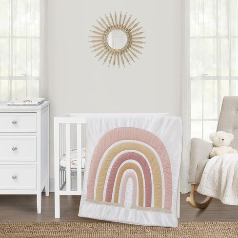 Sweet Jojo Designs Blush Pink Shabby Chic Girl Baby Mini Crib Bedding Set Infant Nursery Room Newborn Blanket Portable Pack n Play Sheets 3pc Solid Rose Elegant Ruched Diamonds Classic Princess Harper in Saudi Arabia