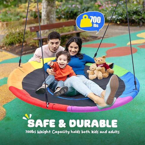 أرجوحة شجرة صحن كبيرة مقاس 60 بوصة من Trekassy للأطفال والكبار 900D أكسفورد مقاومة للماء مع قطعتين من الأشرطة المعلقة in Kuwait