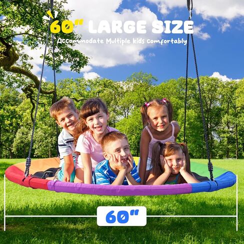 أرجوحة شجرة صحن كبيرة مقاس 60 بوصة من Trekassy للأطفال والكبار 900D أكسفورد مقاومة للماء مع قطعتين من الأشرطة المعلقة in Kuwait