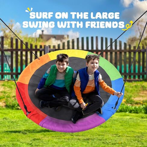 أرجوحة شجرة صحن كبيرة مقاس 60 بوصة من Trekassy للأطفال والكبار 900D أكسفورد مقاومة للماء مع قطعتين من الأشرطة المعلقة in Kuwait