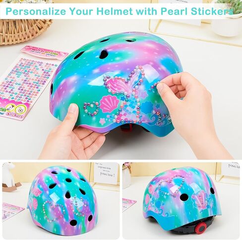 Kids Bike Helmet Skateboard Helmet for 8-13 Years Kids Girls Youth Bicycle Helmet Adjustable Butterfly Scooter Helmets Roller Skating Cycling Helmet with DIY Stickers in Saudi Arabia
