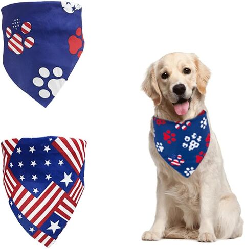 American Flag Dog Bandana - Adjustable Patriotic Pet Scarf for All Breeds, Breathable Quick-Dry Fabric, Year-Round Use for Holidays & Daily Walks，Dog Bandanas ，USA Bandana, girl dog bandana in Saudi Arabia