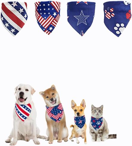 American Flag Dog Bandana - Adjustable Patriotic Pet Scarf for All Breeds, Breathable Quick-Dry Fabric, Year-Round Use for Holidays & Daily Walks，Dog Bandanas ，USA Bandana, girl dog bandana in Saudi Arabia