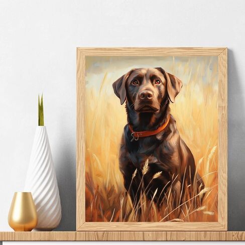 Natuyalo Animal Paint by Numbers Kit for Adults - Black Dog in The Rice Field Painting by Number on Canvas Without Frame, DIY Acrylic Art Crafts for Ideal Gift (16x20 Inch) in Saudi Arabia