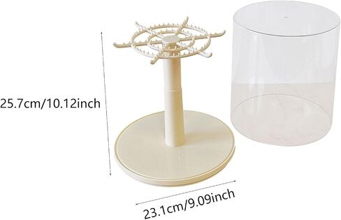 DYNWAVE Figure Display Case Rotating All Round Doll Display Stand Transparent Doll Display Box for Keychain Action Dolls Mini Toy (D Pink) in Saudi Arabia
