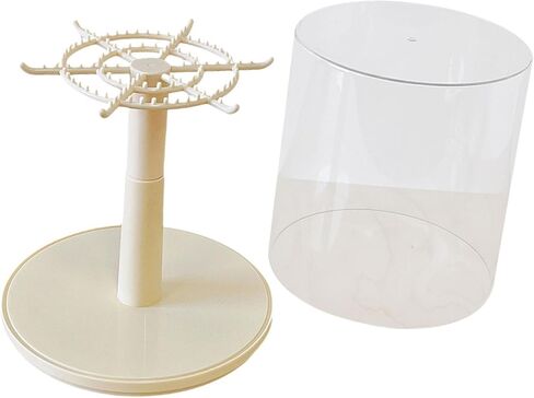 DYNWAVE Figure Display Case Rotating All Round Doll Display Stand Transparent Doll Display Box for Keychain Action Dolls Mini Toy (D Pink) in Saudi Arabia