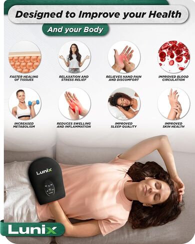 Lunix LX16 Red Light Therapy Belt, Near Infrared Light and Red Light Therapy to Improve Circulation, Relax Muscles, Black in Saudi Arabia