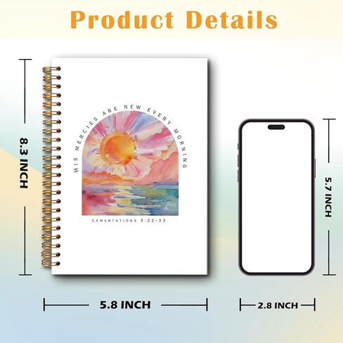 Jinyo Whale Shark Chark Notebook للنساء الرجال ، أشعيا 43: 2 دفتر اليومية اليومية للكتاب المقدس ، مجلة الصلاة الدينية للمرأة ، مجلة ملاحظات الكنيسة ، دفتر ملاحظات الكتاب المقدس 5.5x8.3 بوصة (Beige) in Kuwait