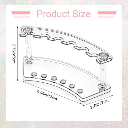 2 PCS Plastic Pen Holder Stand, 6-Slots Pen Display Stand Makeup Brush Rack Organizer Eyebrow Pen Stand, Acrylic Clear Pen Display Rack for School Office Home Store Use in Saudi Arabia