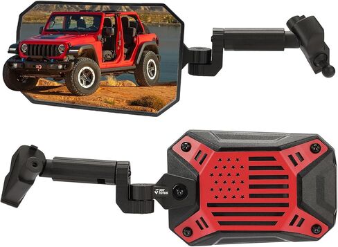 JOYTUTUS Mirrors Doors Off Compatible with Wrangler JL/JLU 2018-2023 & Gladiator JT, JL Side Mirrors with Ball Adapter, Wider View No Vibrate & Wobble (NOT FIT 2024 Wrangler), Patent Pending in Kuwait