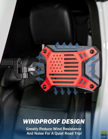 JOYTUTUS Mirrors Doors Off Compatible with Wrangler JL/JLU 2018-2023 & Gladiator JT, JL Side Mirrors with Ball Adapter, Wider View No Vibrate & Wobble (NOT FIT 2024 Wrangler), Patent Pending in Kuwait