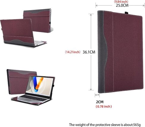 حالة الكمبيوتر المحمول لـ ASUS Vivobook 16x 1605 | x1605za | x1605ea | x1605pa | x1605va | x1605vap | x1603 [ملاحظة نماذج أخرى] حالة شاملة للقطعة 16 "PU Leather Prapt Shell (WINE RED) in Kuwait