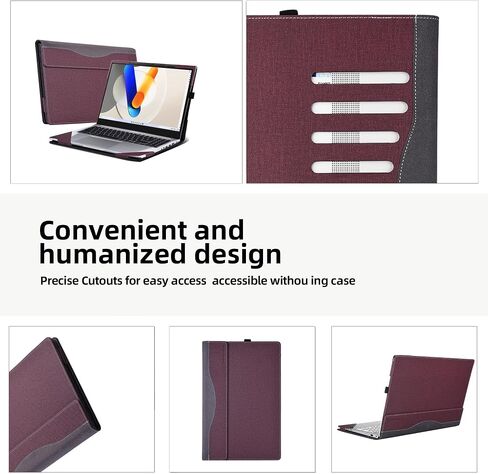 حالة الكمبيوتر المحمول لـ ASUS Vivobook 16x 1605 | x1605za | x1605ea | x1605pa | x1605va | x1605vap | x1603 [ملاحظة نماذج أخرى] حالة شاملة للقطعة 16 "PU Leather Prapt Shell (WINE RED) in Kuwait