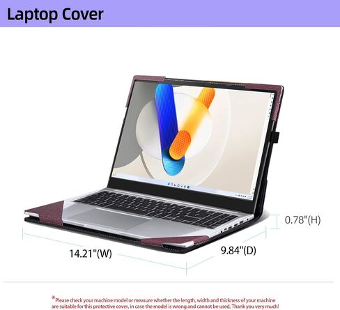 حالة الكمبيوتر المحمول لـ ASUS Vivobook 16x 1605 | x1605za | x1605ea | x1605pa | x1605va | x1605vap | x1603 [ملاحظة نماذج أخرى] حالة شاملة للقطعة 16 "PU Leather Prapt Shell (WINE RED) in Kuwait