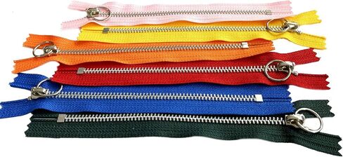 ykk #5 الألومنيوم مع سحب حلقة الشق (مزيج من 6 ألوان موسمية الساخنة) 6 أجهزة كمبيوتر سحاب معدني مغلق للحقيبة الصغيرة أو الحقيبة 4 " - 9" (9 بوصات) in Kuwait