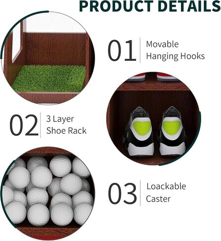 Golf Bag Organizer Storage Rack Stand Holder with 4 Wheel Fits 2 Extra Large Golf Club Bags and Multiple Golfing Equipment Accessories Gifts for Any Level Golfer in Garage Shed Basement Indoor Outdoor in Saudi Arabia