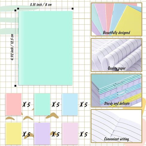 Jetec 30 Pcs Pastel Mini Notebooks Bulk 3 x 5 Inch Tiny Pocket Journal Notepads Travel Writing Notebooks for Birthday Spring Easter Gifts Classroom Office Supplies in Saudi Arabia