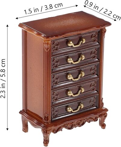Miniature Wooden Cabinet for Dollhouse: 1:12 Scale Dollhouse Furniture Cabinet Wooden Mini Drawer Accessories Kitchen Photo Props for Kids Play Toy Living Room Decoration in Saudi Arabia