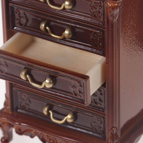 Miniature Wooden Cabinet for Dollhouse: 1:12 Scale Dollhouse Furniture Cabinet Wooden Mini Drawer Accessories Kitchen Photo Props for Kids Play Toy Living Room Decoration in Saudi Arabia