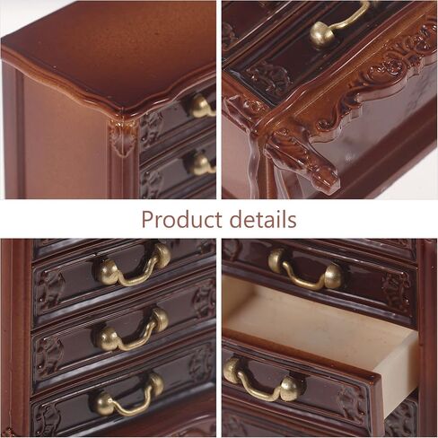 Miniature Wooden Cabinet for Dollhouse: 1:12 Scale Dollhouse Furniture Cabinet Wooden Mini Drawer Accessories Kitchen Photo Props for Kids Play Toy Living Room Decoration in Saudi Arabia
