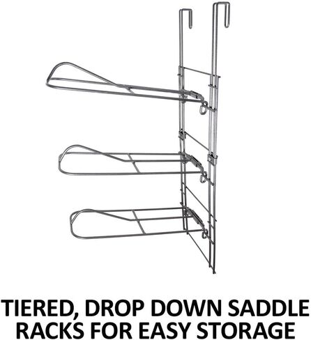 Pro Tier Dropl Drop Racks | توفير الفضاء وقابل للتعديل | تصميم متين لتخزين غرفة تكافح وتخزين السرج in Kuwait