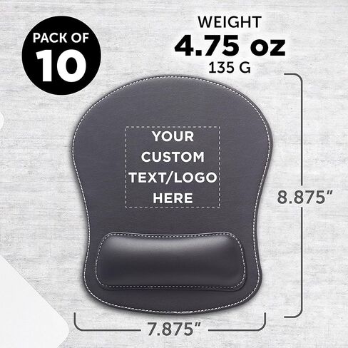 DISCOUNT PROMOS Custom Executive Leatherette Mouse Pads Set of 50, Personalized Bulk Pack - Desk Pads, Premium Office Accessories - Black in Kuwait