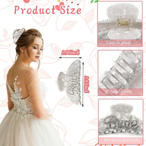 Bride to Be Gift Set, I Do Bride Slippers, Bride Robe Hair Claw Bride Patch MRS Cosmetic Bag Bangle Earrings Necklace (Slippers+Makeup Bag+Robe+Clip) in Saudi Arabia