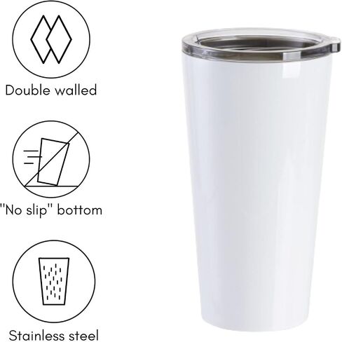 Craft Express 16 OZ Sublimation Tumblers Blanks Glossy White-Stainless Steel Coffee Tumblers Cups Mugs Perfect for Sublimation Oven Crafting-Set of 4 in Saudi Arabia