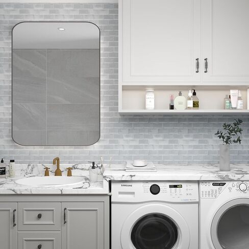 بلاط 10 ورقات قابلة للتقشير واللصق باكسبلاش، عصا ملونة خفيفة مقاس 30.48 سم × 30.48 سم على بلاط الحائط للمطبخ in Kuwait