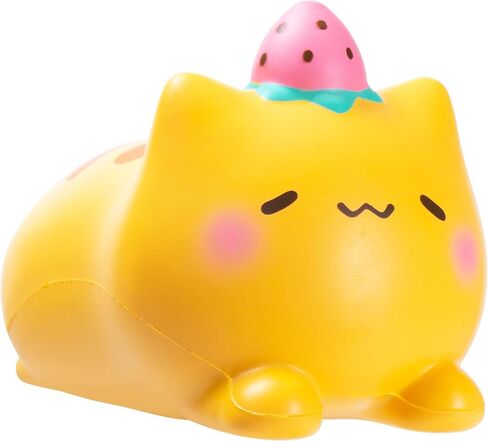 Hamee SquiSHU Jumbo Strawberry Cat Squishy Toy Collectible Slow Rising Cute Loaf Cat Birthday Gift, Party Favors, Stress Relief in Saudi Arabia