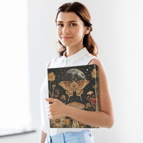 Moth Mushroom Flower Printed 3-Ring Binder for School Office, 1.5 Inch Round Ring Binder for Home Recipe Budget Aesthetic Binder with Pocket Metal Non-Slip Clip Holds 200 Sheets of Paper in Saudi Arabia