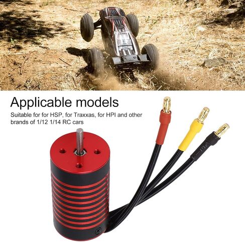 RC Brushless Motor, 2845 Waterproof Motor Rustproof Aluminum Alloy 4 Pole RC Truck Car Boat Motor Replacement for 1/12 1/14 RC Car RC Car 3.175mm Shaft Motor RC Vehicles Truck Update Parts(2800KV) in Saudi Arabia