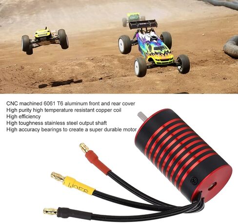 RC Brushless Motor, 2845 Waterproof Motor Rustproof Aluminum Alloy 4 Pole RC Truck Car Boat Motor Replacement for 1/12 1/14 RC Car RC Car 3.175mm Shaft Motor RC Vehicles Truck Update Parts(2800KV) in Saudi Arabia